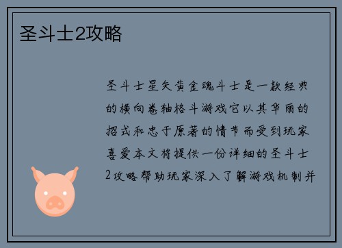 圣斗士2攻略